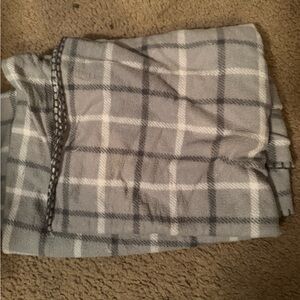 Grey plaid throw